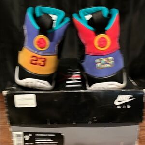 Nike Red and Blue Sneakers Vibrant Design